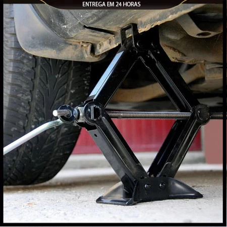Macaco Sanfona de Carro Suporta 2 Toneladas 2000 kgs Jacaré Universal Original para Troca de Pneu