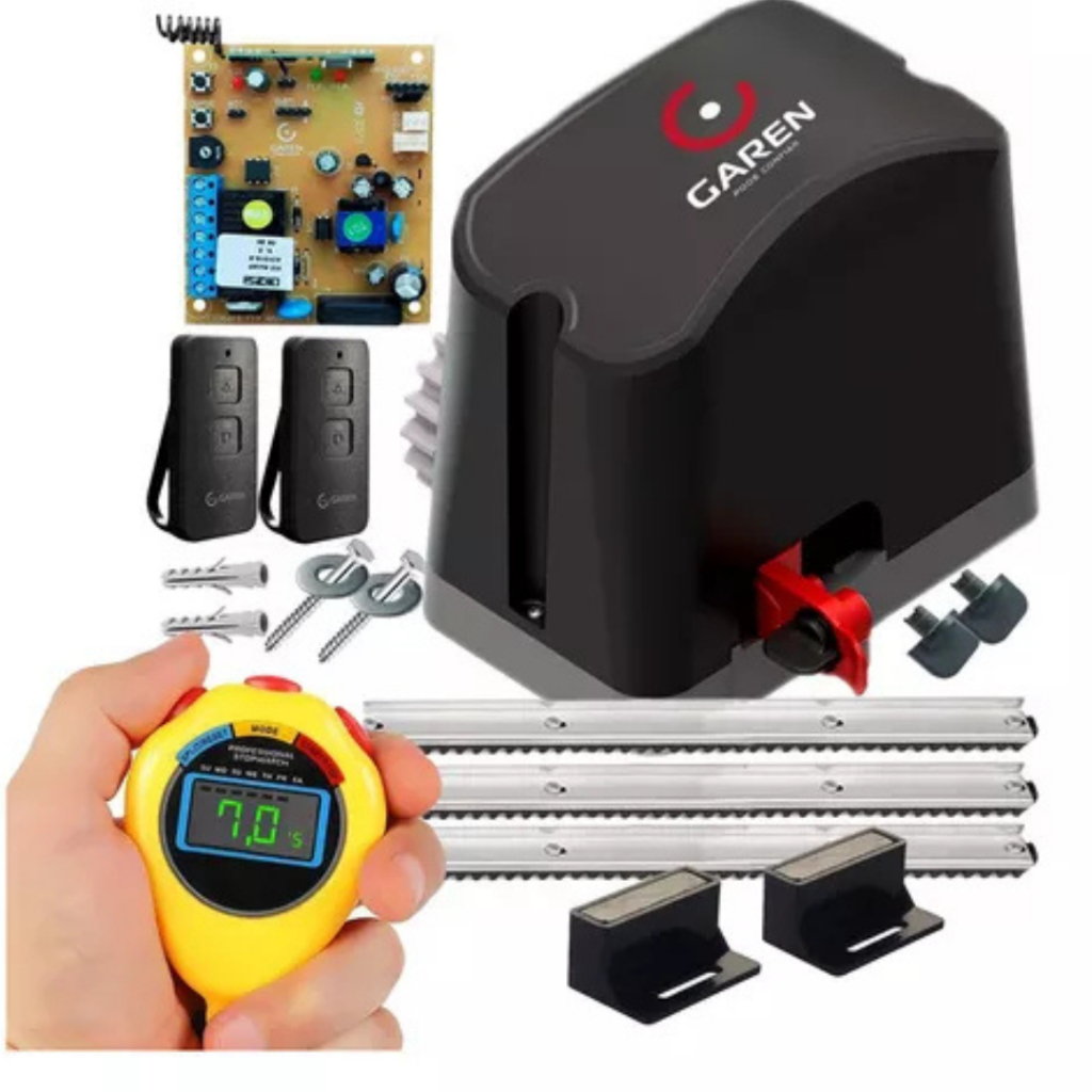 Kit Motor Portao Eletronico 400Kg Garen Deslizante de Correr Completo