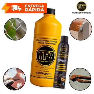 TF7 Fundo Convertedor de Ferrugem Spray E Base Líquida Original Limpa Prime Spray Tubo 1 Litro 300ml