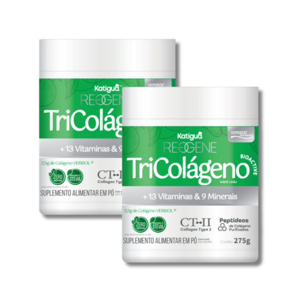 Kit com 2 ou 1 Lata Tri Colageno Verisol + Colágeno Tipo 2 + Colágeno ...