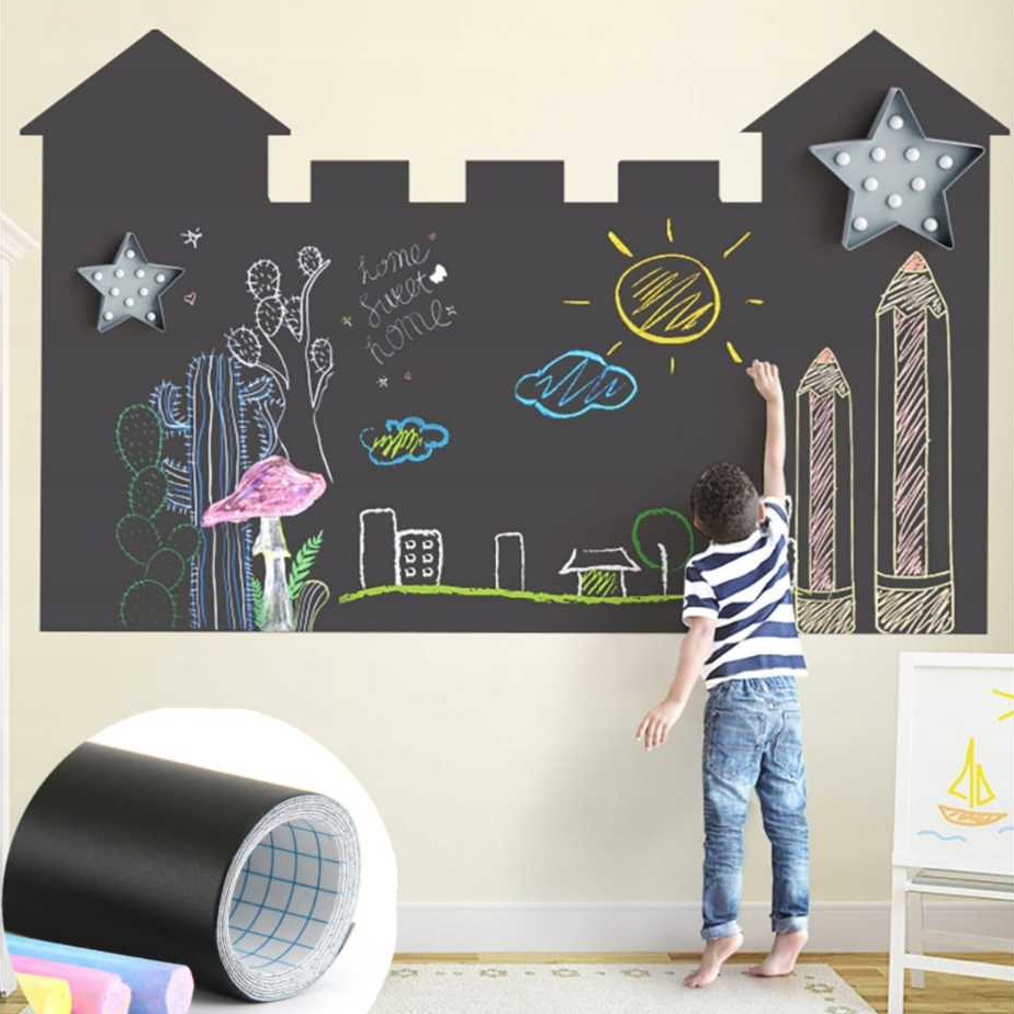 Lousa Adesiva Planner Papel Adesivo Lousa 2 m X 0,45 cm Preto | Shopee ...