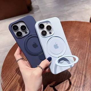 Novo Silicone Líquido Magnético Para Capa Resistente A Choques Magnéticos iPhone 15 14 13 12 11 Pro Max Suporte Dobrável