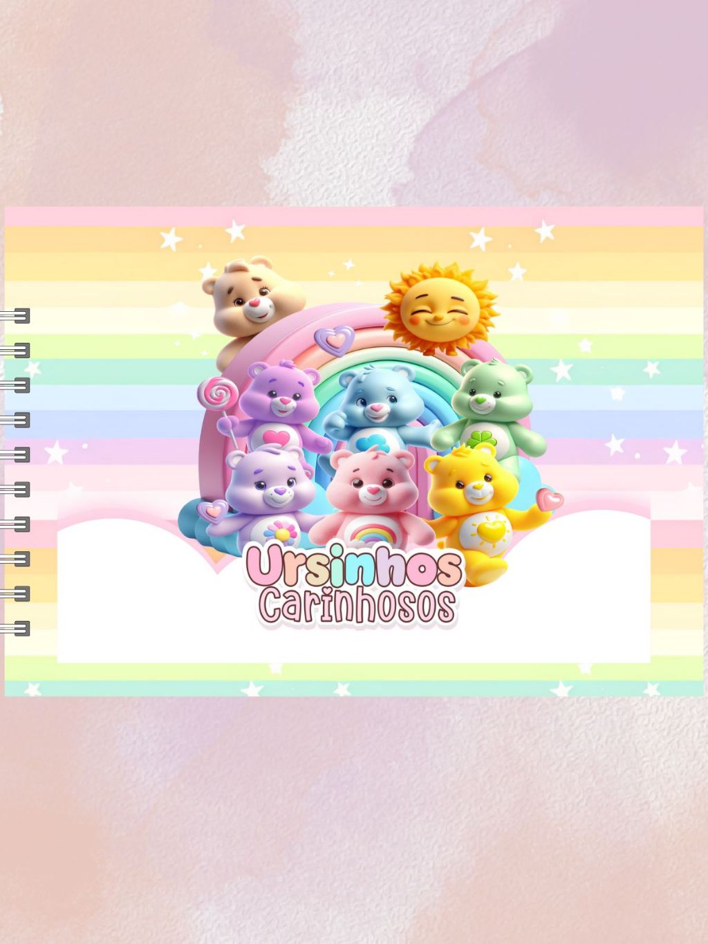 Caderno de colorir dos Ursinhos Carinhosos Capa Dura - 50 páginas livro ...