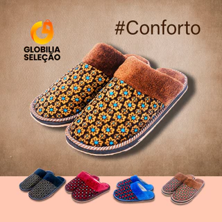 Pantufa Chinelo De Casa Masculina Feminina Adulta Pelúcia Confortável TX099-M em Oferta na Shopee