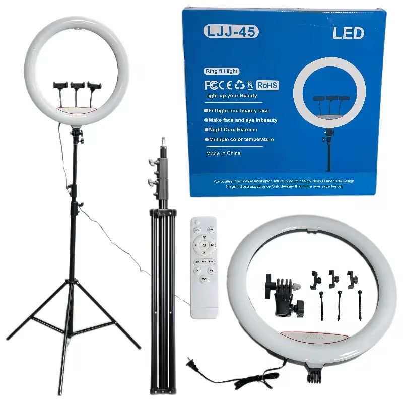 Ring light Led 45cm 18 polegadas (com controle embutido) Com tripé E 3 ...