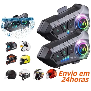 Y12/Y10/Y20 Motocicleta Sem Fio Bluetooth 5.3 Fone de Ouvido Capacete Kit de Chamadas Mãos Livres À Prova D'Água Interco