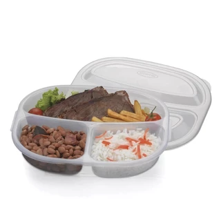 POTE CONSERVADOR DE ALIMENTOS 3 DIVISÓRIAS REPARTIÇÕES MONACO MARMITA - NITRON em Oferta na Shopee