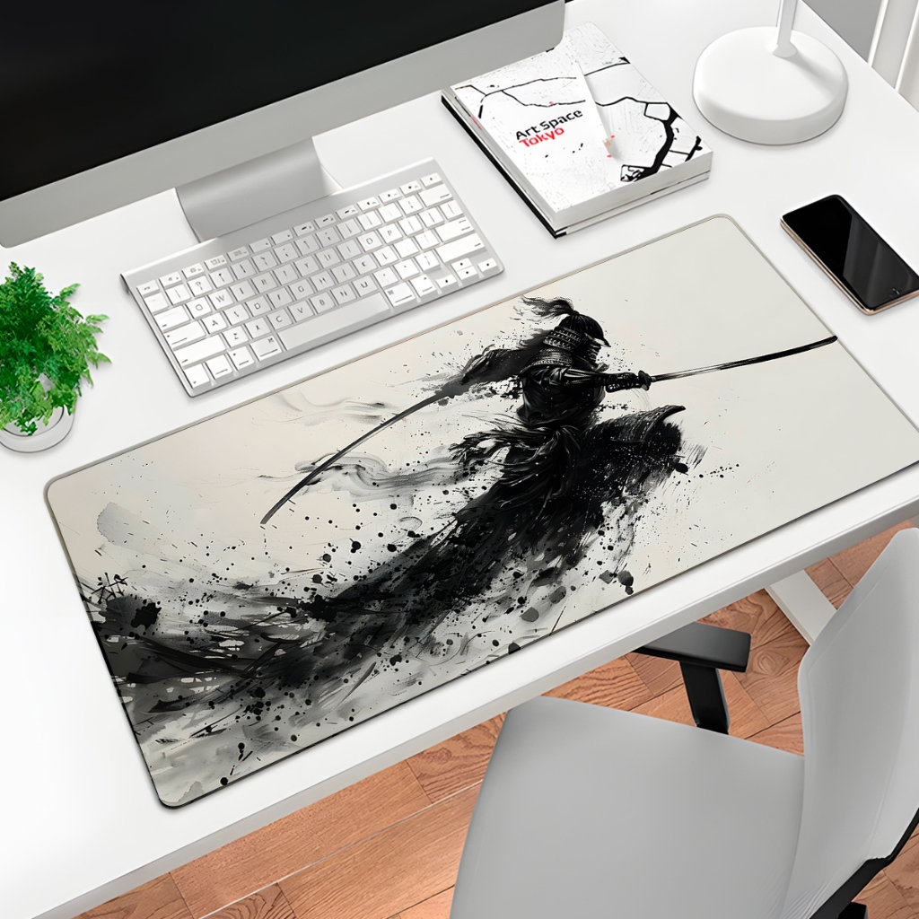 Mouse Pad Gamer p/ Destktop Borda Costurada Periférico Samurais