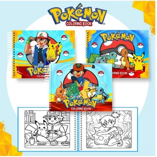Livro de Colorir Pokemon Com Capa Dura, Caderno de Desenho Pintura 50 Páginas em Oferta na Shopee