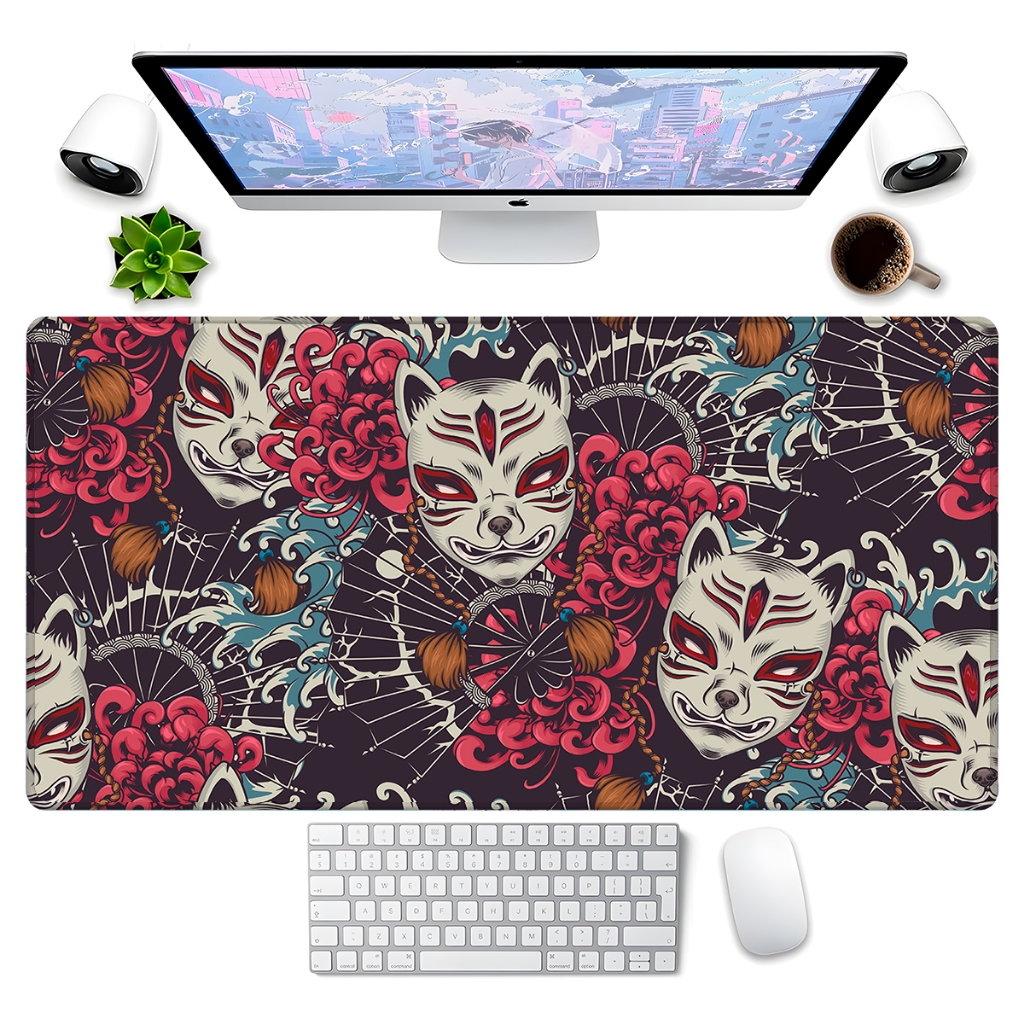 neru design works EDGE PAD　TOPOカモ Mouse Pad Gamer p/ Destktop Borda Costurada Periférico Samurais