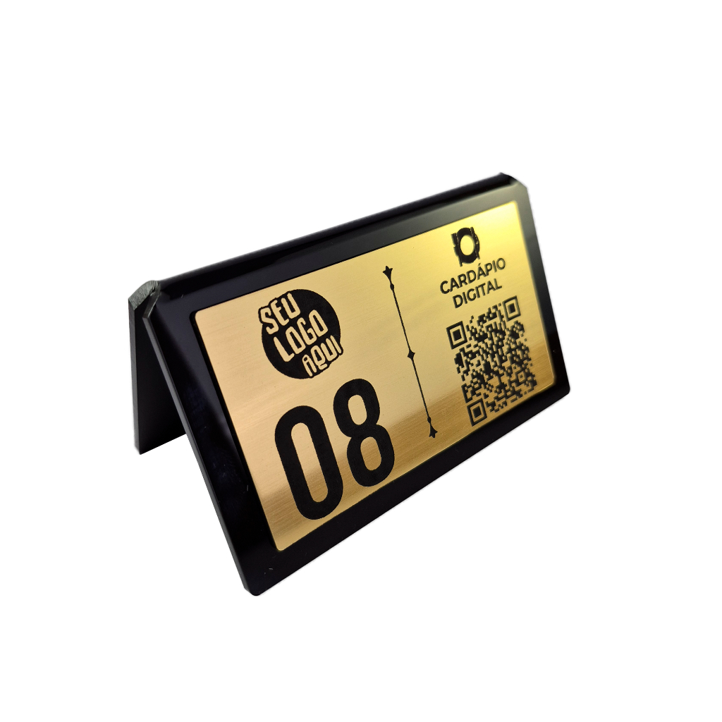 MENEオーダーページ Placa De Numeração De Mesa Menu Cardápio Logo - Personalização