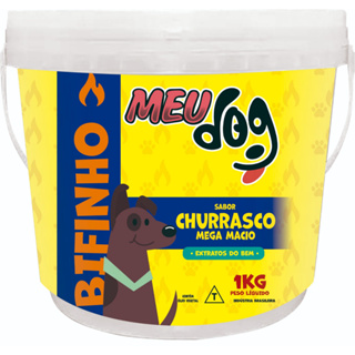 Petisco para cachorro bifinho Meu Dog sabor CHURRASCO Baldinho 1Kg em Oferta na Shopee