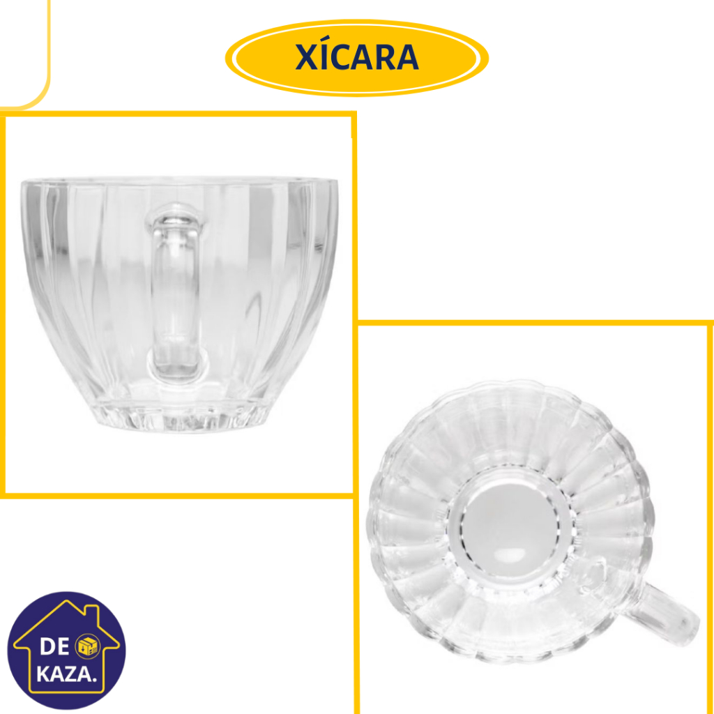 Jogo de Xícaras Com Pires Oxford 200ml Vidro Lanty 6 Unidades