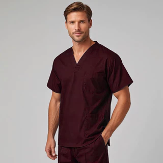 CONJUNTO PIJAMA CIRURGICO SCRUB MASCULINO COM BORDADO EM OXFORD