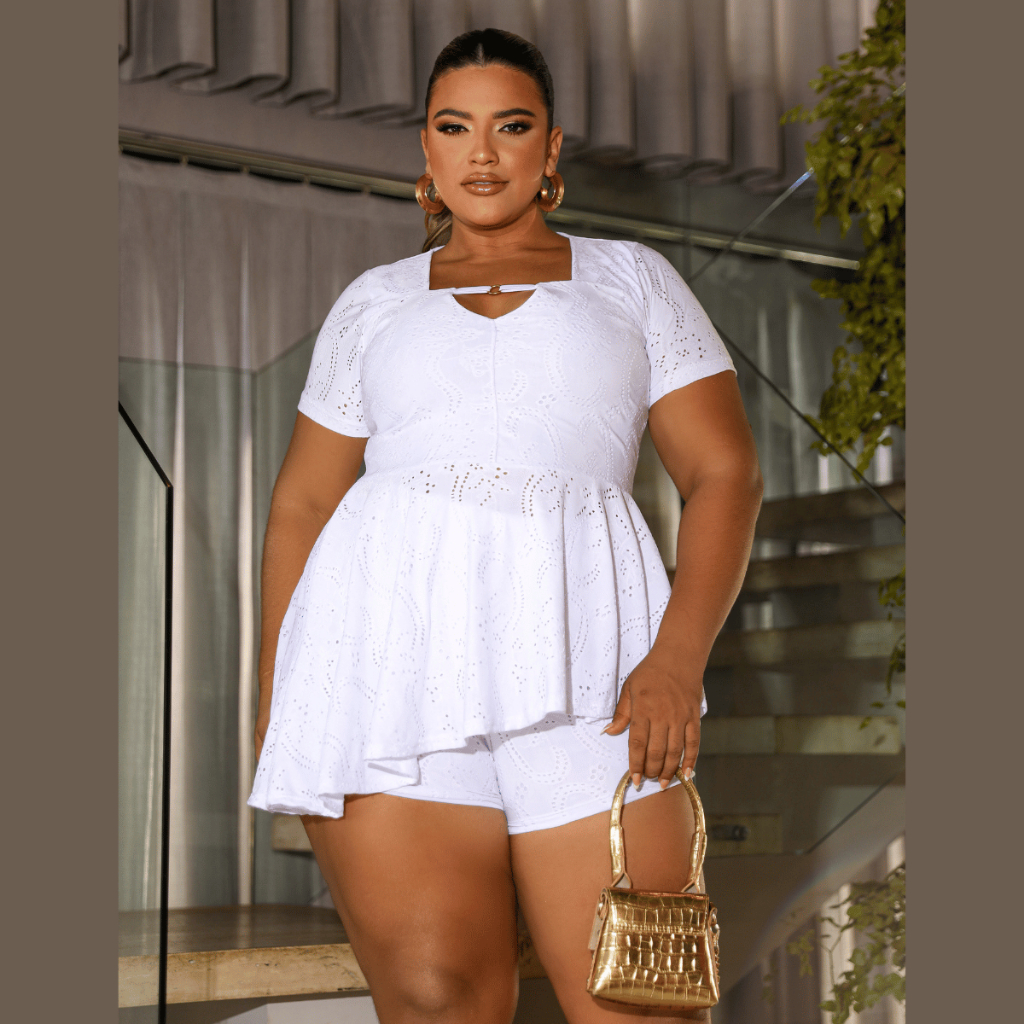 Conjunto Moderno Laise Peplum Curve Plus Size | Shopee Brasil