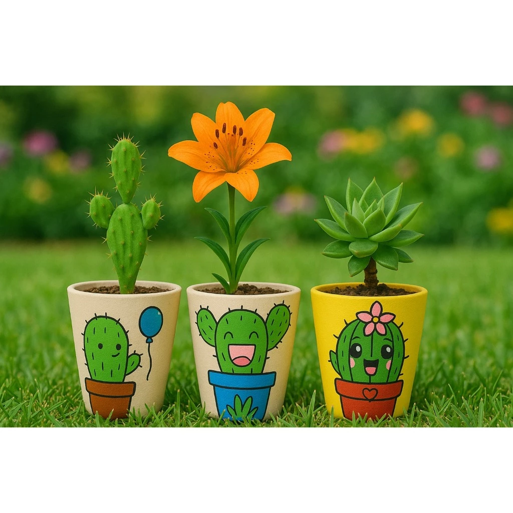 Vaso de barro pintado à mão 2