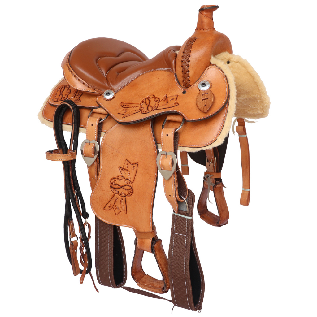 Sela Para Cavalo Modelo Quarto De Milha 16 Polegadas Couro Assento ...