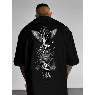 Camiseta Algodão Adulto, Infantil e Plus Size Anjo Caido Guerra Streetwear Moda Premium