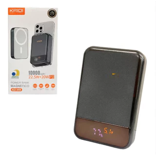 Carregador Por Indução Portátil Power Bank Magnético Kaidi KD 998 10000 mAh USB-A + USB-C