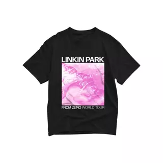 Camiseta Linkin Park From Zero World Tour Estampa Rosa 100% Algodão Masculina Rock