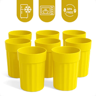 Kit 100 Copos De Plástico 350ML Premium Para Bebidas em Festas Quentes e Frias Escola Eventos