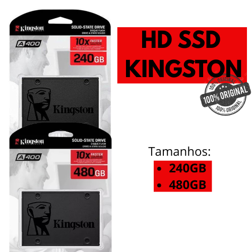 Hd Ssd 240Gb / 480Gb Kingston A400 2.5'' SATA III 6Gb/s L=500MB