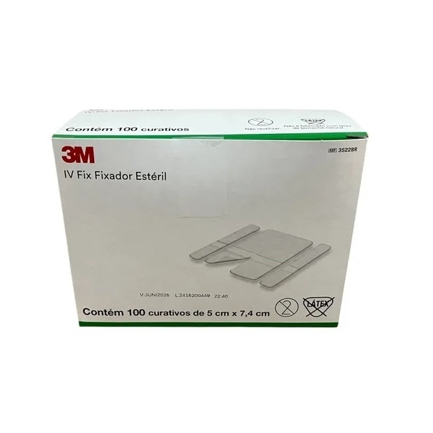 Curativo Iv Fix Fixador De Cateter Estéril 3M 5cm X 7,4cm - Com 10 ...