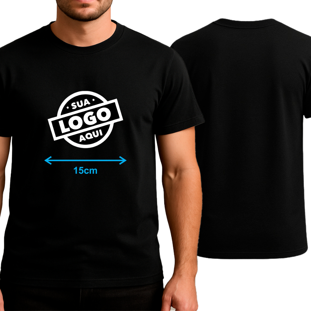 Camiseta Personalizada Com Sua Logo Camisa 100% Algodão