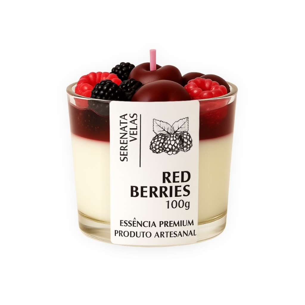 Vela Aromática Frutas Vermelhas com Calda | Perfumada, Decorativa e Artesanal