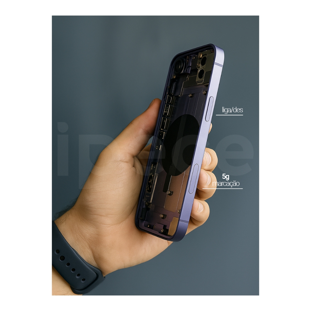 Carcaça iPhone 13 Gabinete Chassi Aro Traseira Com Botões | Shopee