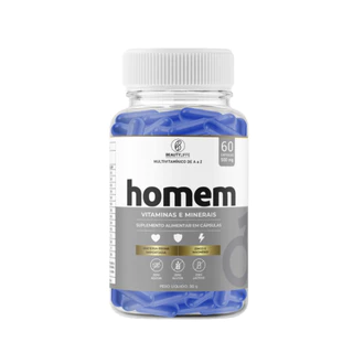 Multivitamínico HOMEM de A a Z + Zinco e Magnesio - Contém 60 caps. 500mg Beauty Liffe