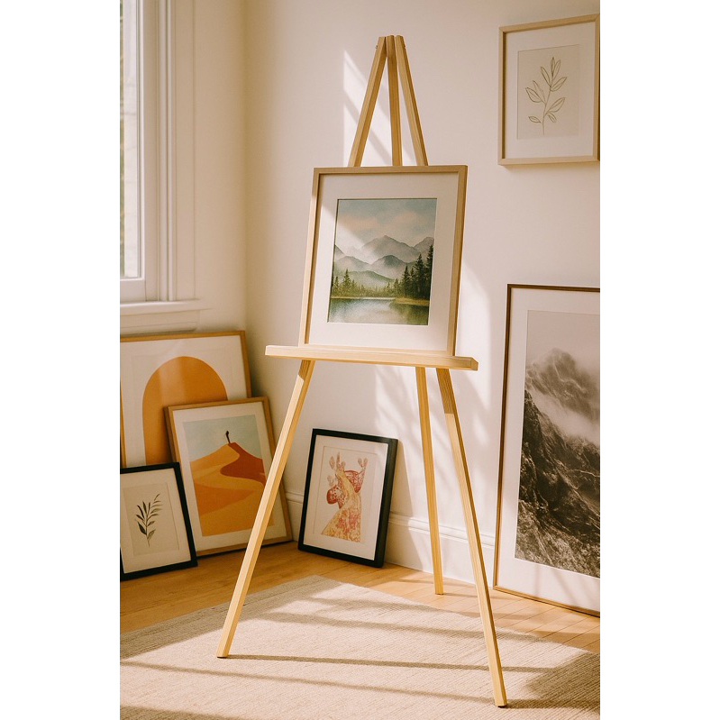 Cavalete de Madeira Tripé para Pintura e Decoração e Quadros | Shopee ...