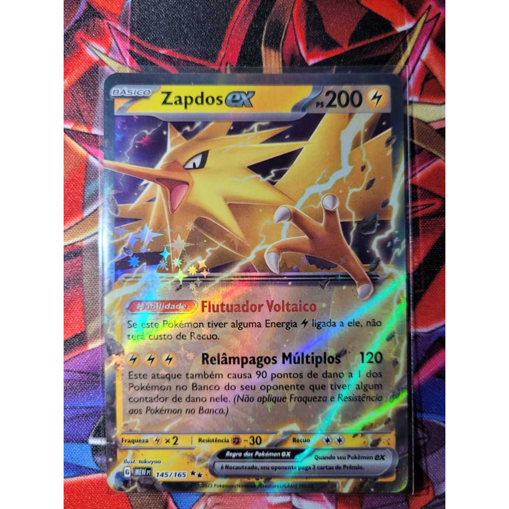 Zapdos ex (145/165) Ultra Rara.151. Original Copag. Perfeito