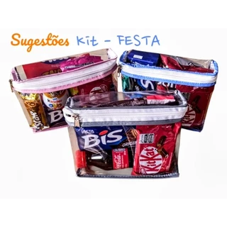 kit c/30 necessaires - Rosa/Azul/Cinza - multiuso, viagem, cosméticos, higiene, organização, lembrancinha, ou kit festa em Oferta na Shopee