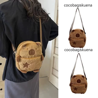 Bolsa Crossbody Para Telefone ANBL , De Ombro De Pelúcia Capivara De Desenho Animado Peito Com Zíper De Grande Capacidad em Oferta na Shopee