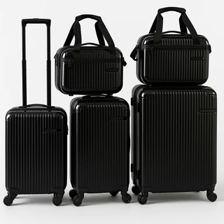 Kit Mala Viagem Com 5 Peças + Frasqueiras Rodinhas 360°graus Conjunto Mala De Viagem