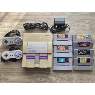 Super Nintendo SNES original década 90 com 2 controles originais e 7 jogos