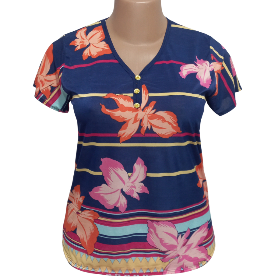 Blusa Feminina Malha Fria Liganete Estampadas Plus Confortáveis ...