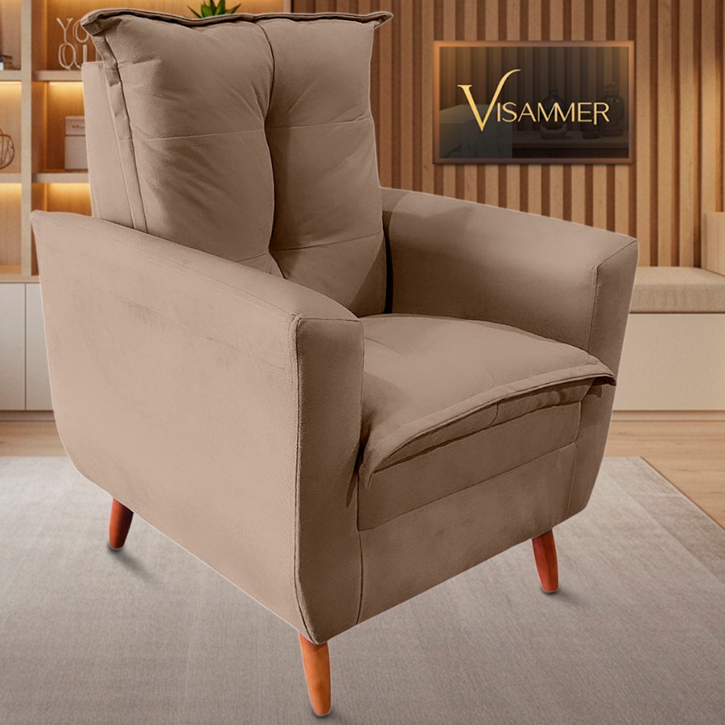 Poltrona Decorativa Luxuosa Conforto Para Sua Casa Acolhedora Poltrona Diamante Sonho Visammer