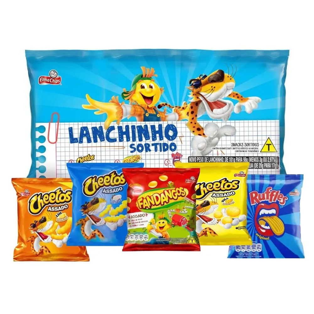 Kit Salgadinho Lanchinho 98gr - 5 Sabores - Elma Chips | Shopee Brasil