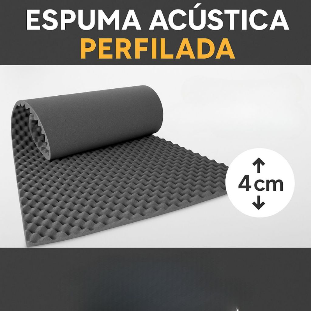 Espuma Acústica Perfilada D28 Tratamento Sonoro Absorção de som 4cm