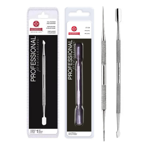 Palito Ponta Dupla + Espatula Empurrador e Raspador Mundial Inox ...