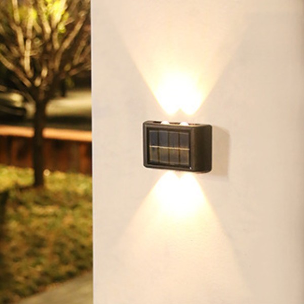 Kit 2 Luminária Arandela Solar LED Luz Branco Quente para Parede a Prova dágua Spot parede