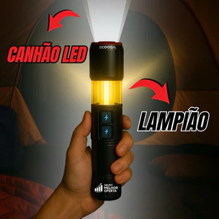 ​Lanterna acampamento 2 em 1 Tática Militar LED LASER lampião luminária à Prova d