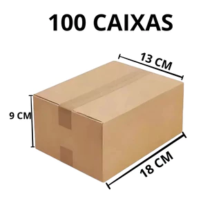 kit 100 Caixas 18X13X09cm Correios Tipo 1 - PAC SEDEX Modelo Maleta - Kit Lote de caixas ecommerce
