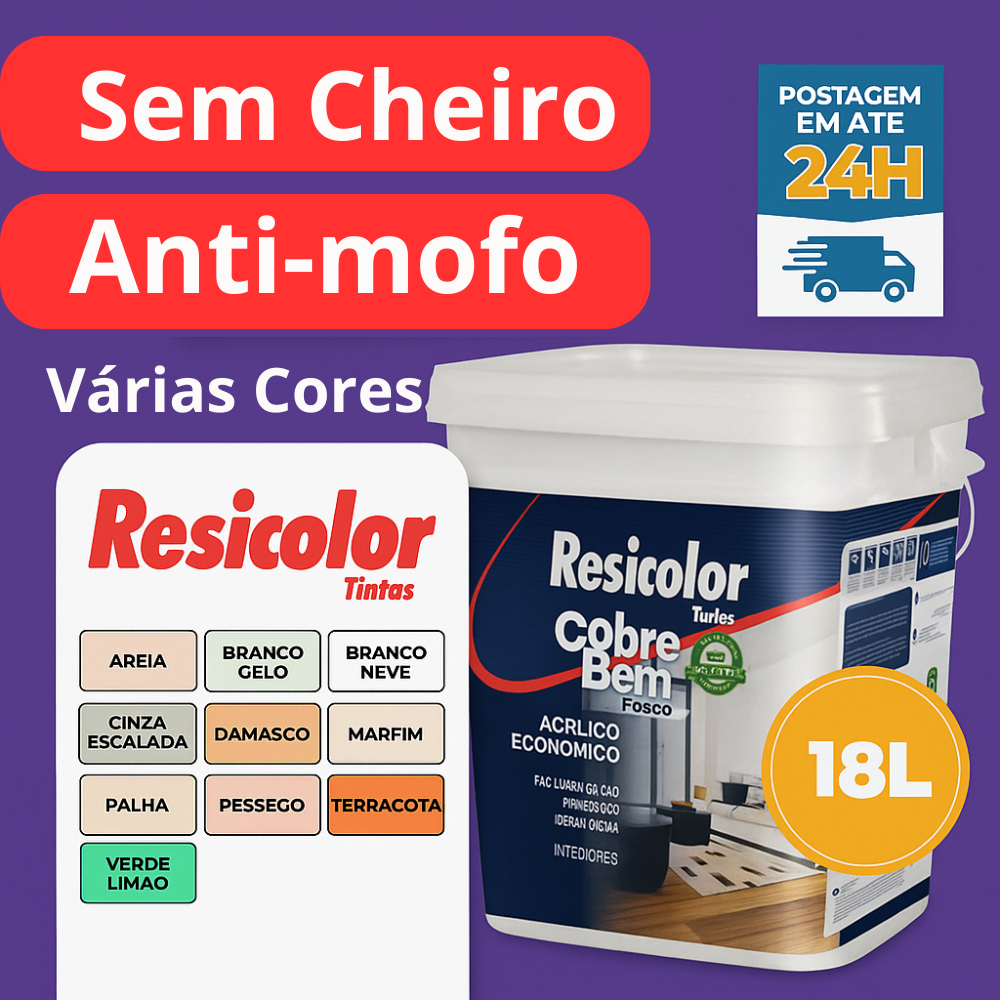 Tinta 18L Rende 100M Interna Resicolor