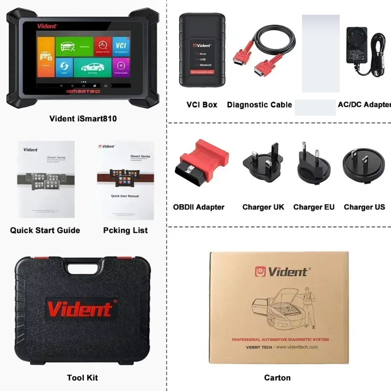 Scanner Automotivo Vident Ismart810 Bt Português CANFD E DOIP