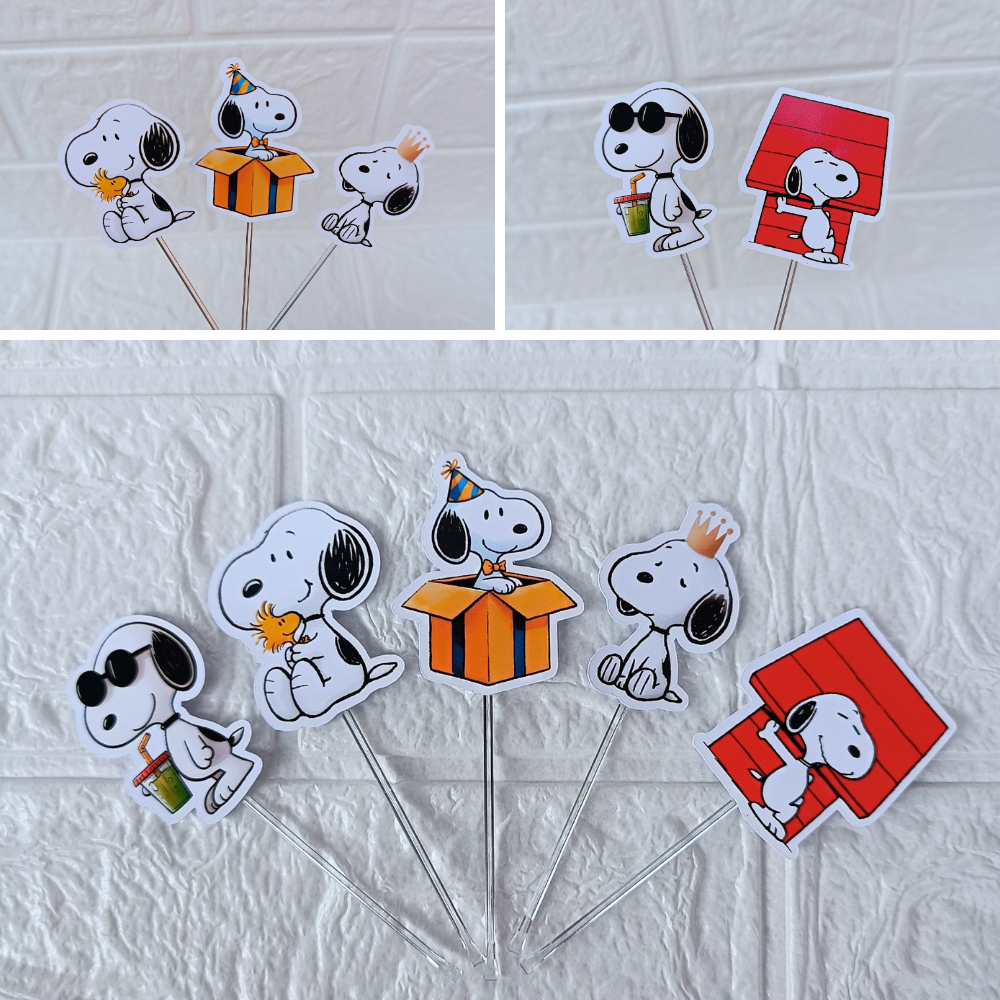 Topper de Docinhos Snoopy - Topper de Cupcake Snoopy | Shopee Brasil