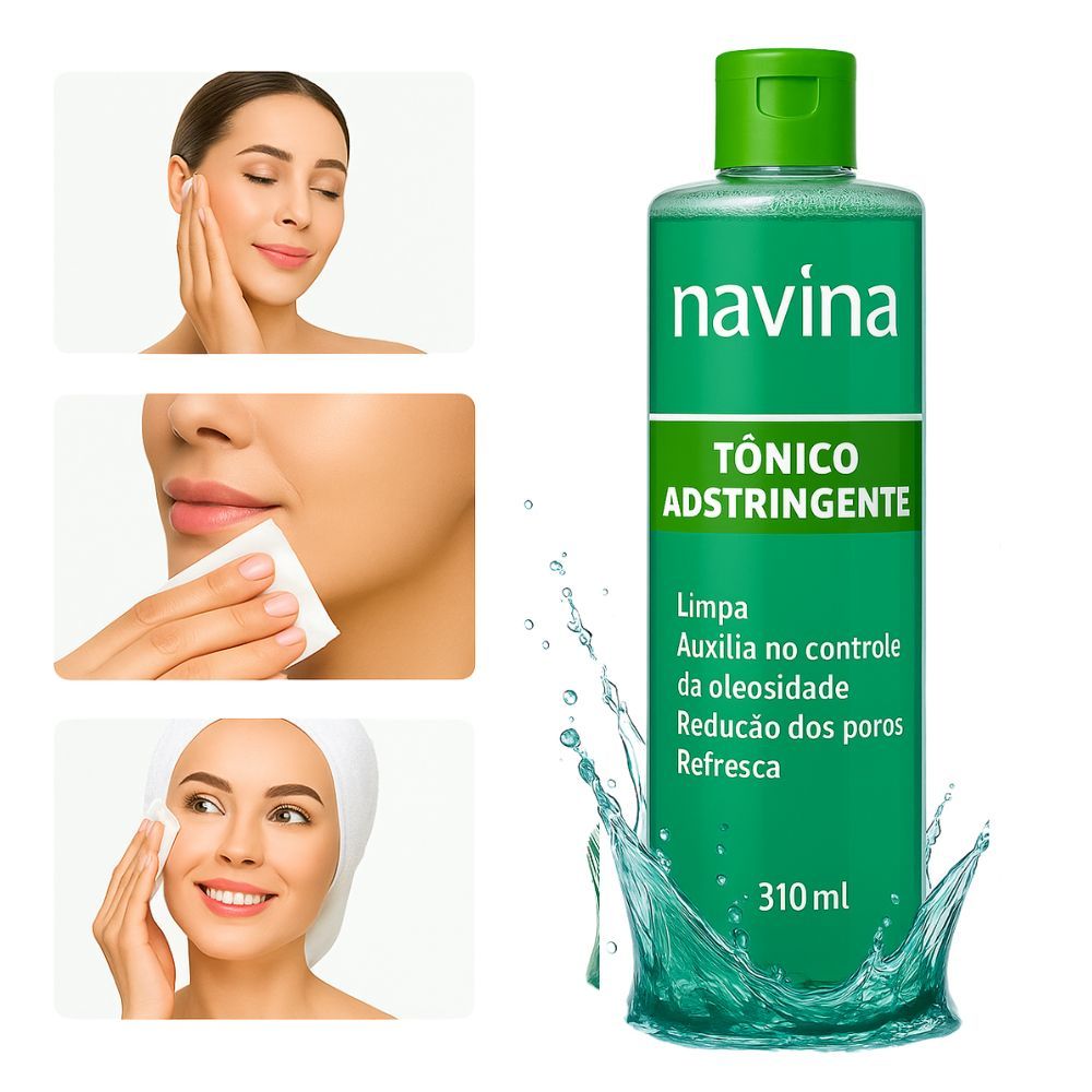 Tônico Adstringente 310ml Navina para Limpeza Facial e Controle da ...