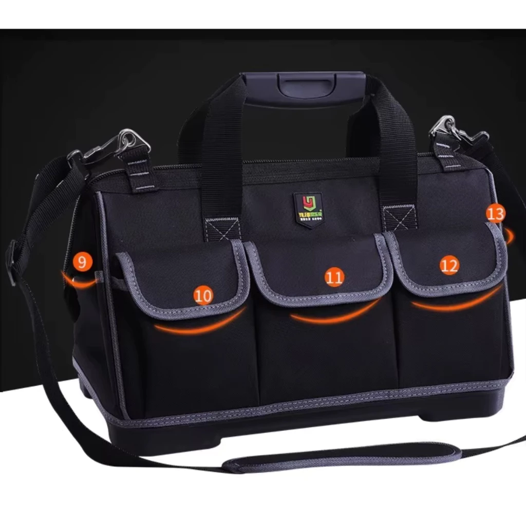 Bolsa Ferramentas 13 Bolsos Tipo Mochila Eletricista Reforçada Multiuso Maleta Ombro Organizador Ferramentas Profissiona